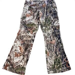 Cabela's Zonz Woodlands Camo Cargo Hunting Pants Women's Size 8 Regular Tan